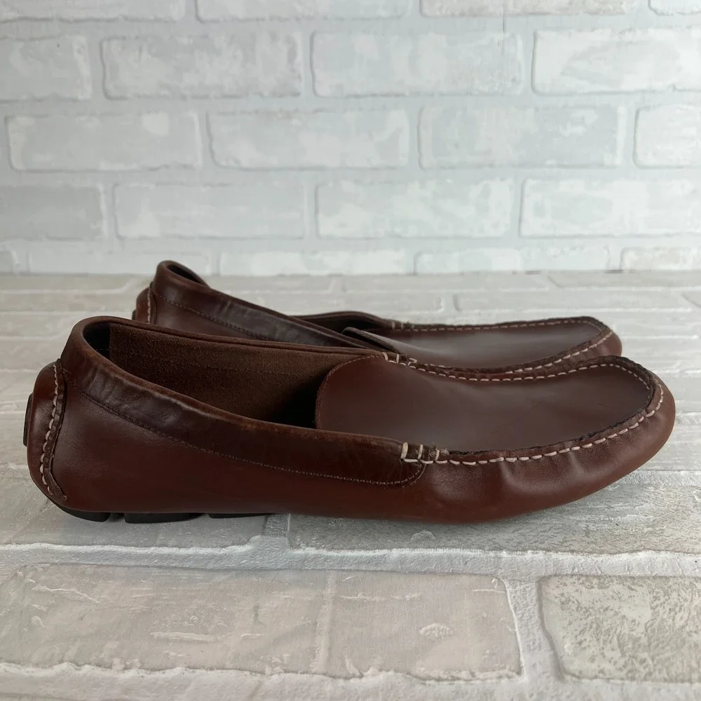 J.‎ Crew Driving Loafers Moccasins Mens 10.5 Brown Leather Slip On Casual Flats